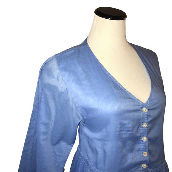 ATM Anthony Thomas Melillo Blue Crinkle Cotton Dress - Picture 6 of 11